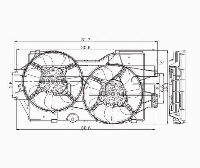TYC Dual Radiator and Condenser Fan Assembly 620140