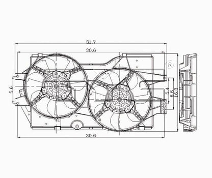 TYC Dual Radiator and Condenser Fan Assembly 620140