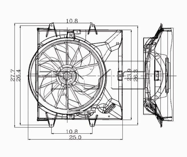 TYC Dual Radiator and Condenser Fan Assembly 620200