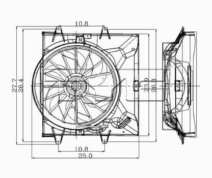 TYC Dual Radiator and Condenser Fan Assembly 620200
