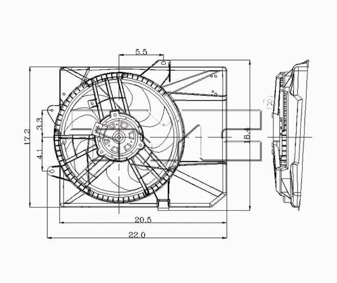 TYC Dual Radiator and Condenser Fan Assembly 620240