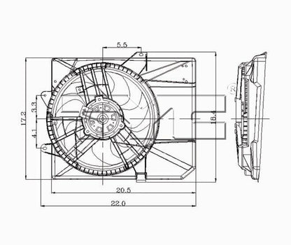 TYC Dual Radiator and Condenser Fan Assembly 620240