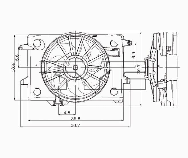TYC Dual Radiator and Condenser Fan Assembly 620260