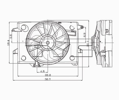 TYC Dual Radiator and Condenser Fan Assembly 620260