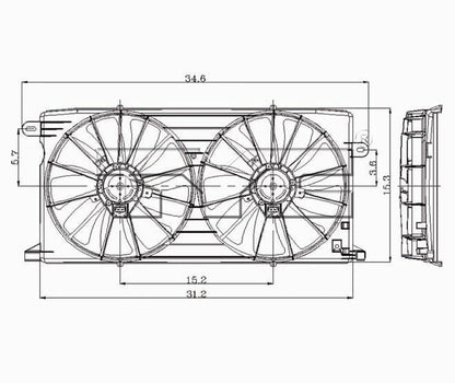 TYC Dual Radiator and Condenser Fan Assembly 620320