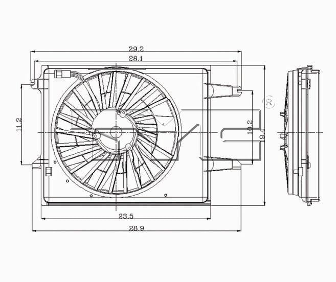 TYC Dual Radiator and Condenser Fan Assembly 620350