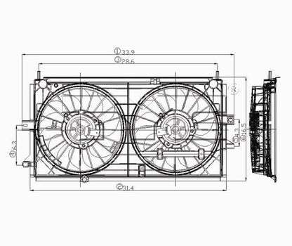 TYC Dual Radiator and Condenser Fan Assembly 620380