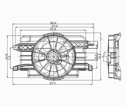 TYC Dual Radiator and Condenser Fan Assembly 620390