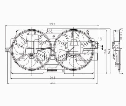 TYC Dual Radiator and Condenser Fan Assembly 620410