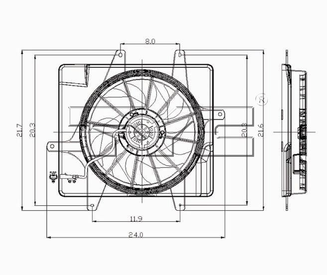TYC Dual Radiator and Condenser Fan Assembly 620440