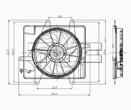 TYC Dual Radiator and Condenser Fan Assembly 620440