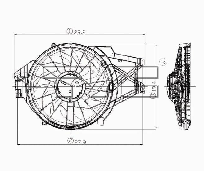 TYC Dual Radiator and Condenser Fan Assembly 620500
