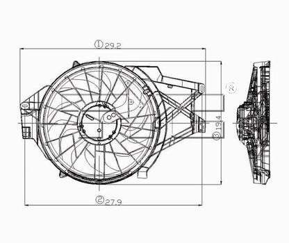 TYC Dual Radiator and Condenser Fan Assembly 620500