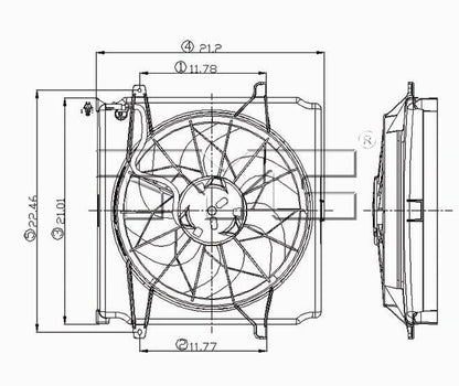 TYC Dual Radiator and Condenser Fan Assembly 620520