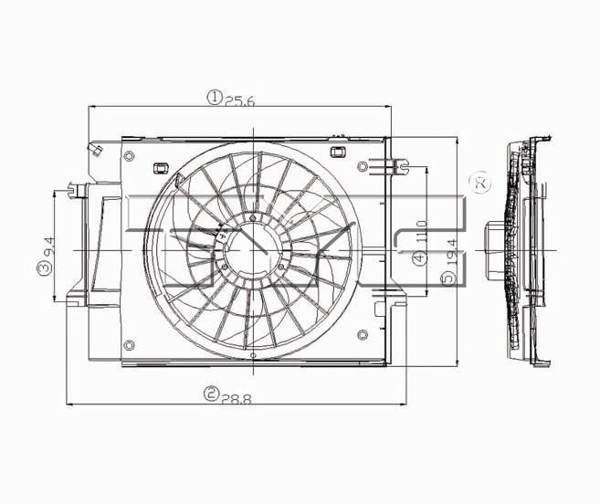 TYC Dual Radiator and Condenser Fan Assembly 620530