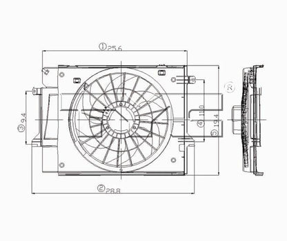 TYC Dual Radiator and Condenser Fan Assembly 620530