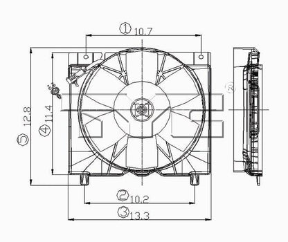 TYC Dual Radiator and Condenser Fan Assembly 620540