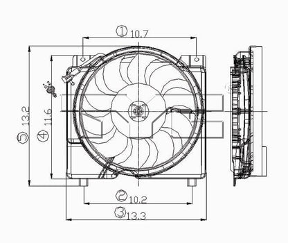 TYC Dual Radiator and Condenser Fan Assembly 620550