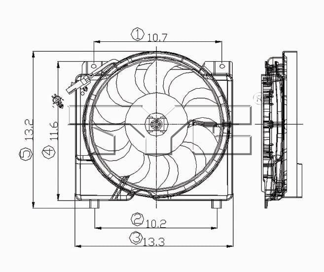 TYC Dual Radiator and Condenser Fan Assembly 620560
