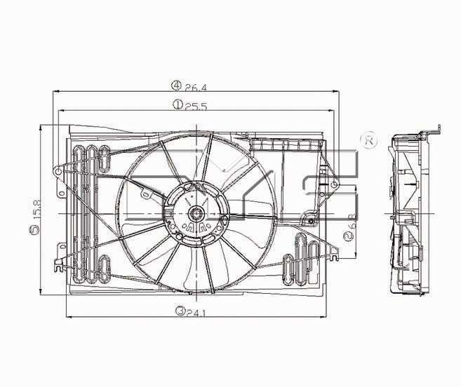 TYC Dual Radiator and Condenser Fan Assembly 620630