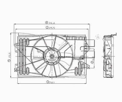 TYC Dual Radiator and Condenser Fan Assembly 620630