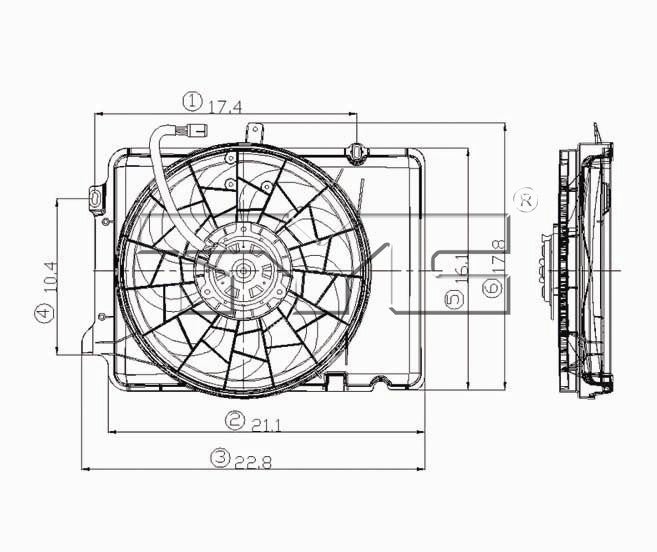 TYC Dual Radiator and Condenser Fan Assembly 620640