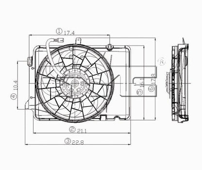 TYC Dual Radiator and Condenser Fan Assembly 620640