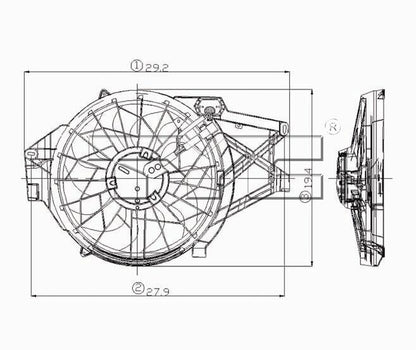 TYC Dual Radiator and Condenser Fan Assembly 620650