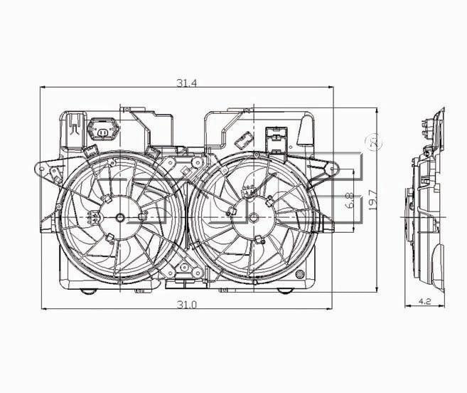 TYC Dual Radiator and Condenser Fan Assembly 620670