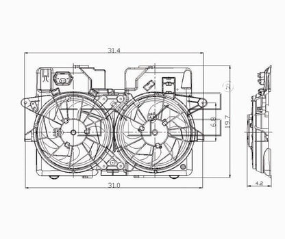TYC Dual Radiator and Condenser Fan Assembly 620670