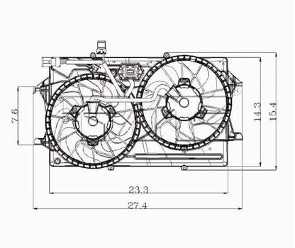 TYC Dual Radiator and Condenser Fan Assembly 620720
