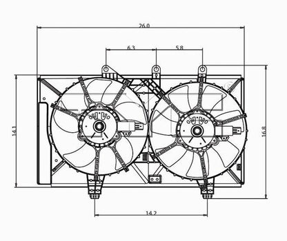 TYC Dual Radiator and Condenser Fan Assembly 620740