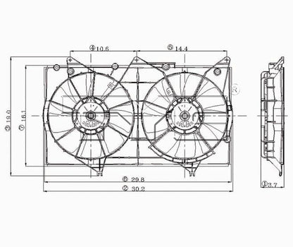 TYC Dual Radiator and Condenser Fan Assembly 620870
