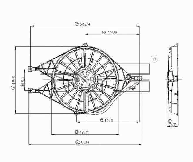 TYC Dual Radiator and Condenser Fan Assembly 620880