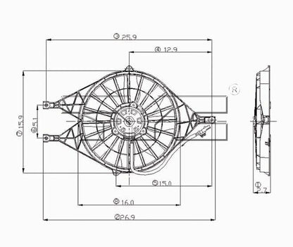 TYC Dual Radiator and Condenser Fan Assembly 620880