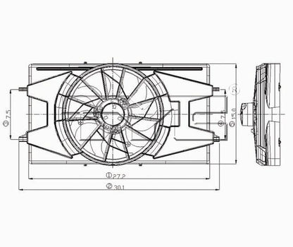 TYC Dual Radiator and Condenser Fan Assembly 620900