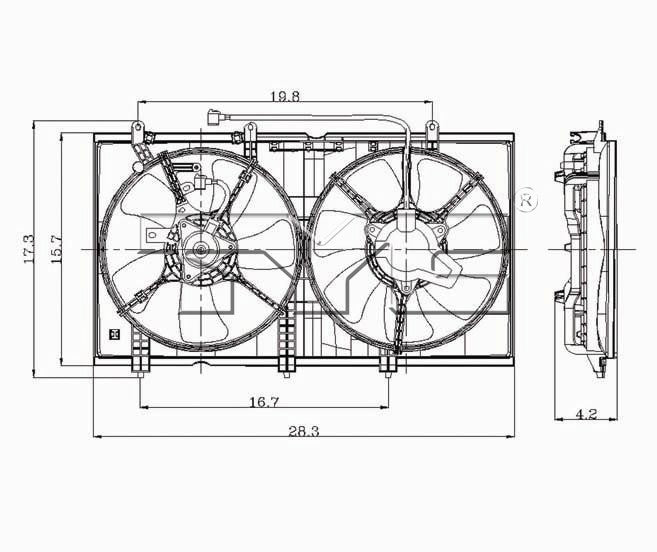 TYC Dual Radiator and Condenser Fan Assembly 620930