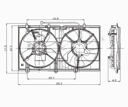 TYC Dual Radiator and Condenser Fan Assembly 620930