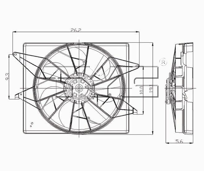 TYC Dual Radiator and Condenser Fan Assembly 620950