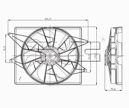 TYC Dual Radiator and Condenser Fan Assembly 620950