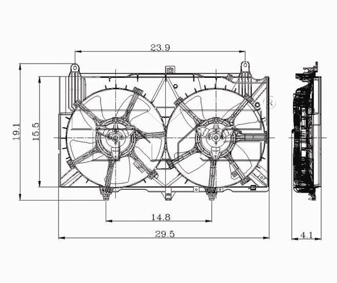 TYC A/C Condenser Fan Motor