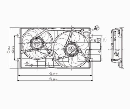 TYC Dual Radiator and Condenser Fan Assembly 621000