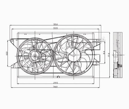 TYC Dual Radiator and Condenser Fan Assembly 621010