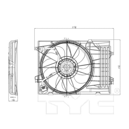 TYC Dual Radiator and Condenser Fan Assembly 621050