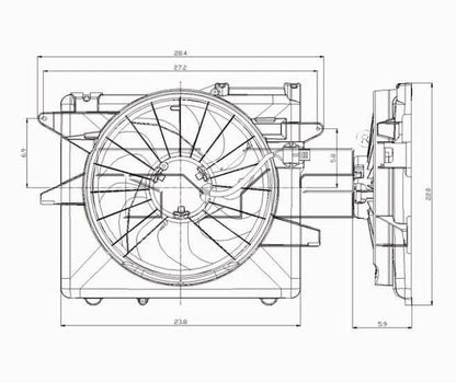 TYC Dual Radiator and Condenser Fan Assembly 621070
