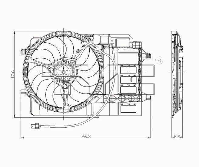 TYC Dual Radiator and Condenser Fan Assembly 621080