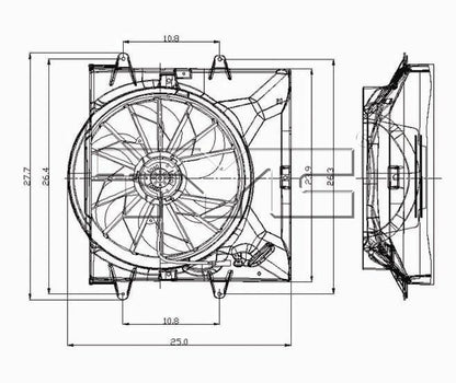 TYC Dual Radiator and Condenser Fan Assembly 621130