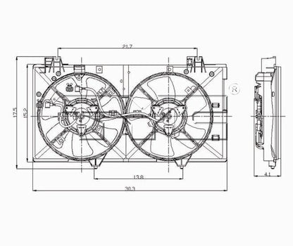 TYC Dual Radiator and Condenser Fan Assembly 621180