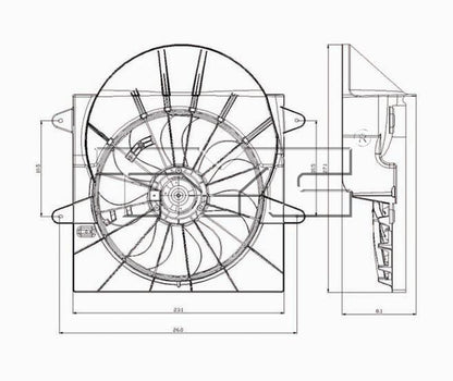 TYC Dual Radiator and Condenser Fan Assembly 621220
