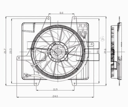 TYC Dual Radiator and Condenser Fan Assembly 621240
